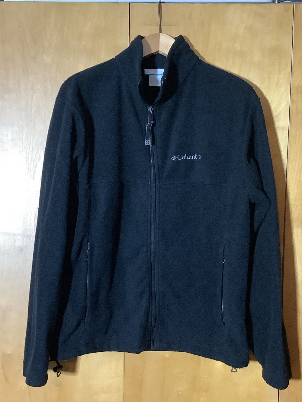 Columbia black fleece zip up, size medium